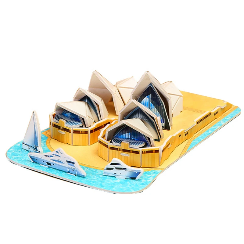 世界的に有名なアーキテクチャ3Dフローティングパズル、DIY幼児時代の教育、インテリジェンス紙のおもちゃ、知的おもちゃ