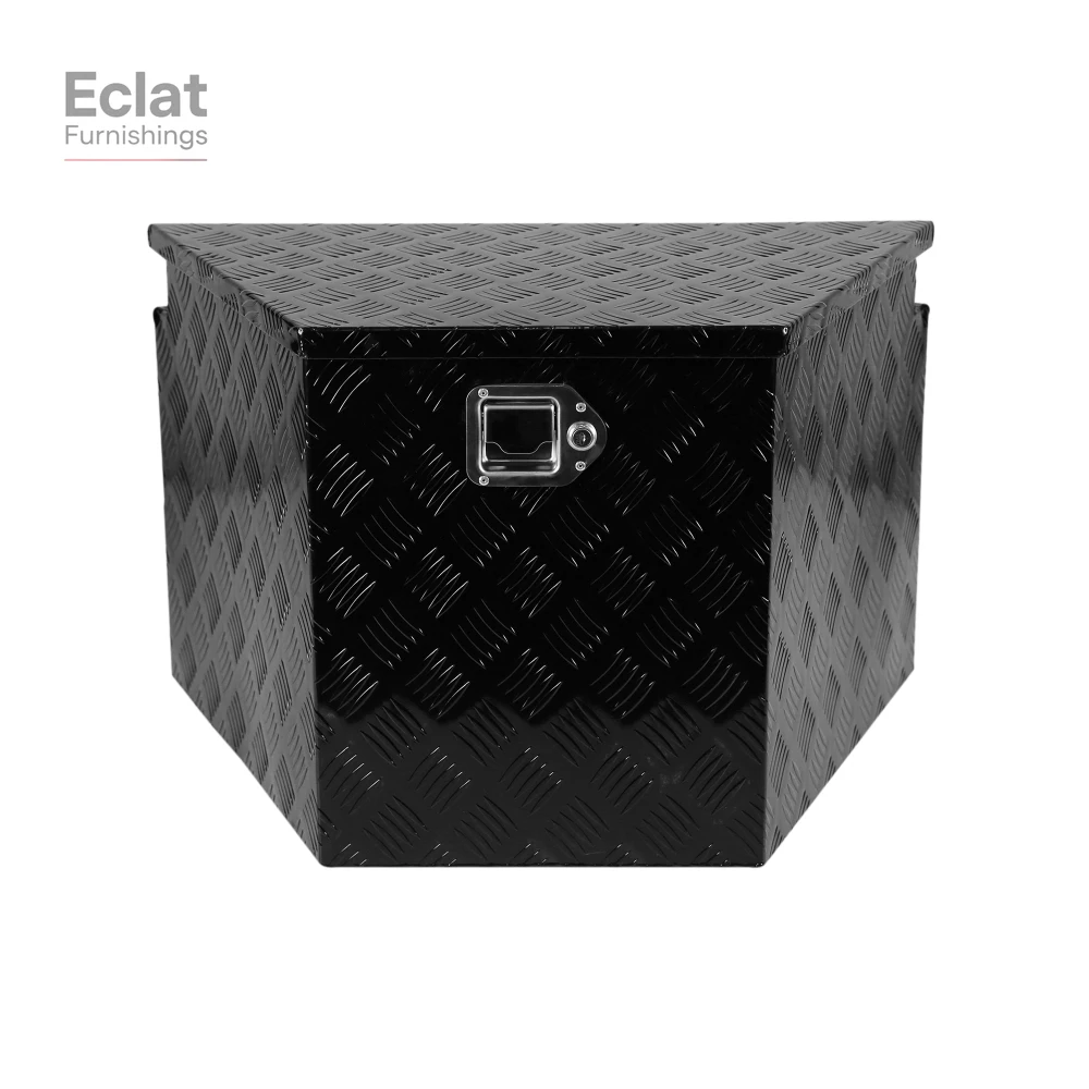 

Trailer Tongue Box, Aluminum Alloy Diamond Plate Tongue Box Tool Chest, Heavy Duty Trailer Box Storage with Lock and Keys,