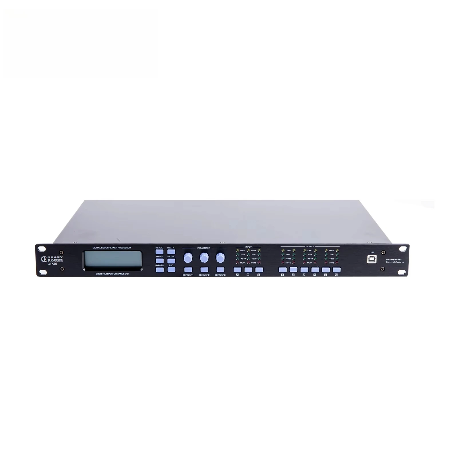 DP-36 Digital Audio Processor Metal 100W Hi-Res Audio 3 6 Professional Performance Stage Speaker Effects Equalization Portable