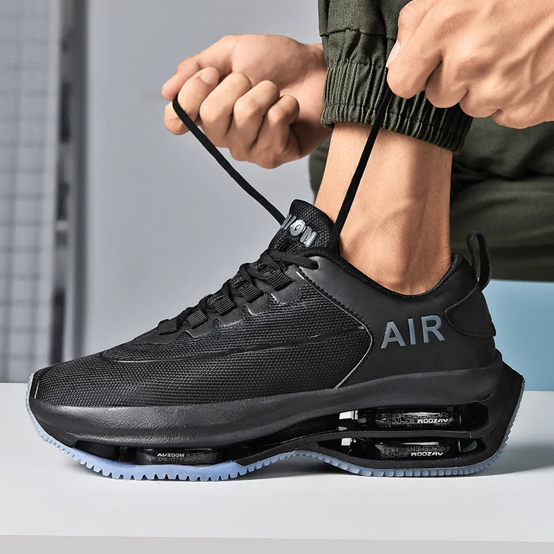 Zapatillas de correr con cojín de aire grande para hombre, zapatos de plataforma de suela gruesa, zapatos de papá, aumento de altura de 5 CM,