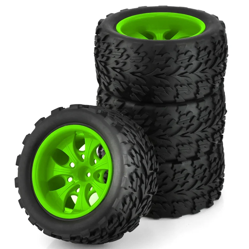 

A45F-4Pcs 118MM 1/10 RC Monster Truck Buggy Tire Tyre Wheel Foam Inserts 12Mm Hex For Traxxas Arrma Redcat HSP Tamiya