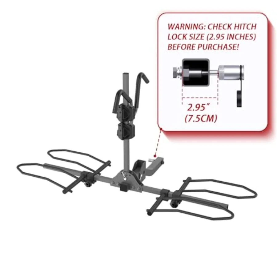 رف دراجة عالي التحمل للسيارة وسيارات الدفع الرباعي مع توافق وصلة 2 بوصة مثالي للشاحنات وRVs يدعم ما يصل إلى 160 رطل مصمم لـ ebi #2