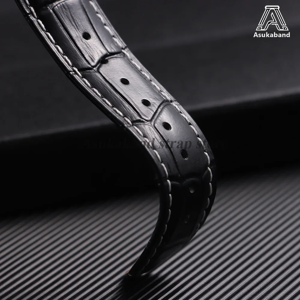 Echtes Leder-Uhrenarmband 18mm 20mm 22mm 24mm für Omega für Seiko Vintage Leder 14/18/19/21mm Herren Schmetterlingsverschluss Uhrenarmband – Detail 8