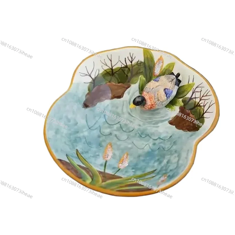 

3D Duck Animal Decorative Wall Dishes Porcelain Plates Home Decor Crafts Room Decoration Accessories Figurine