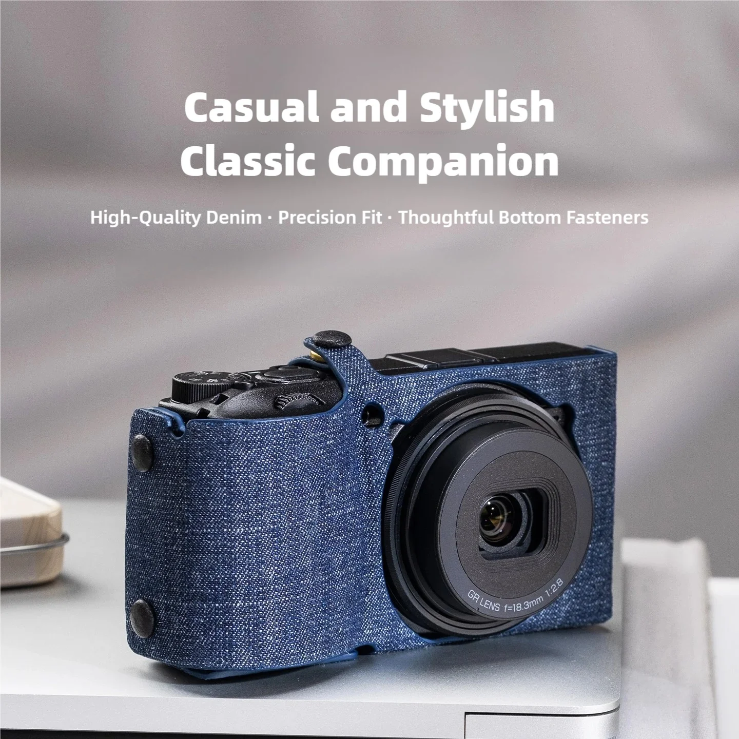 Denim Texture Camera Half Case for Ricoh GR3 GR4 GR III GR IV Precise Fit Bottom Opening Protective Shell Retro Camera Accessory