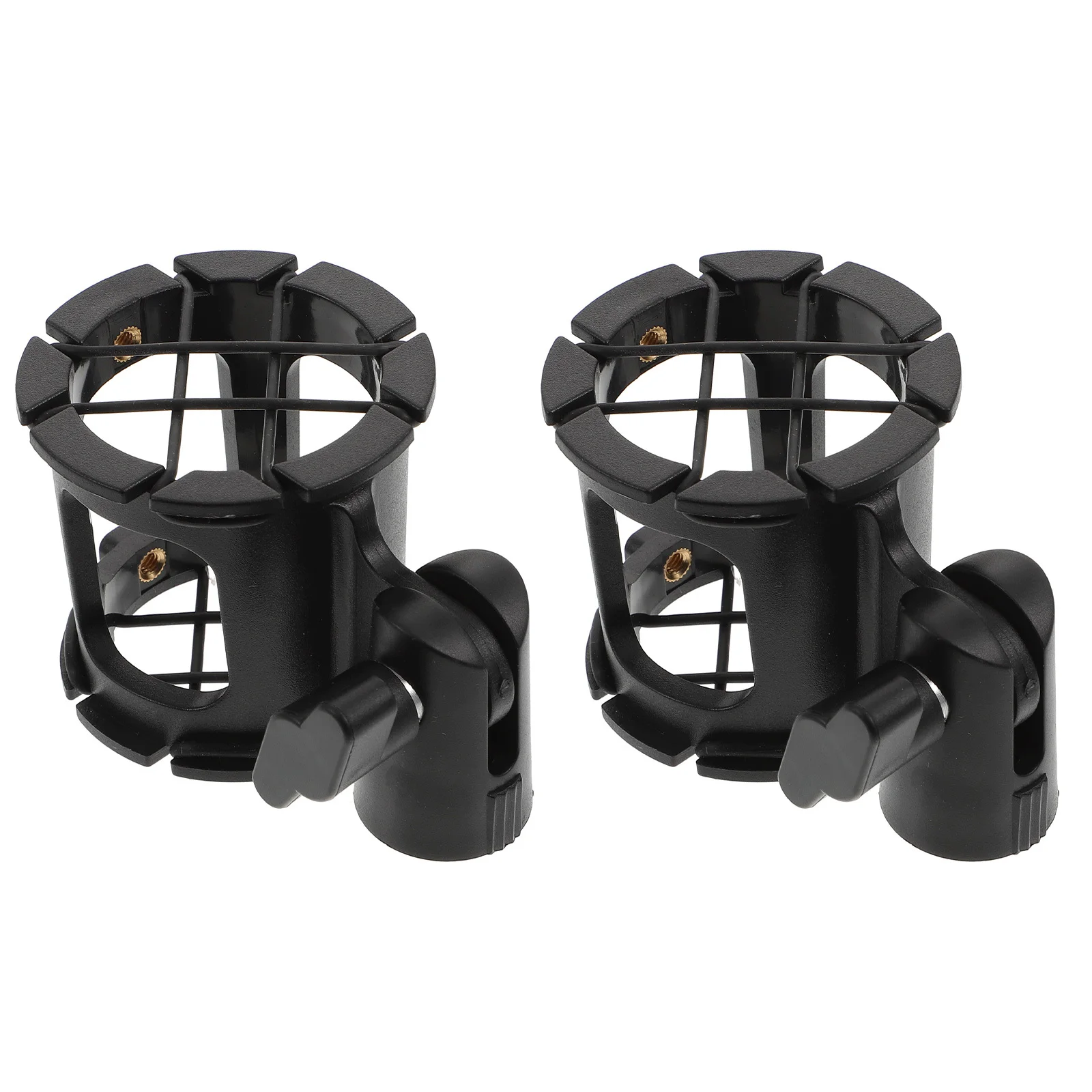 

2Pcs Black Honeycomb Design Shockproof Microphone Bracket Desktop Mic Holder Adjustable Stand for Office Studio Stage