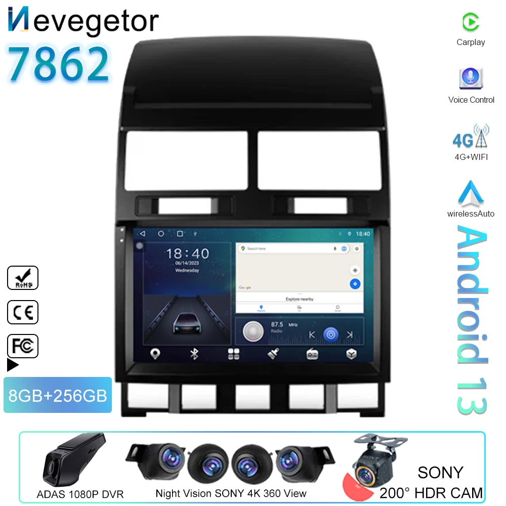 

5G WIFI BT For Volkswagen Touareg GP 2002 - 2010 Car Radio Multimedia Video Player Navigation GPS Android Auto No 2din 2 din dvd