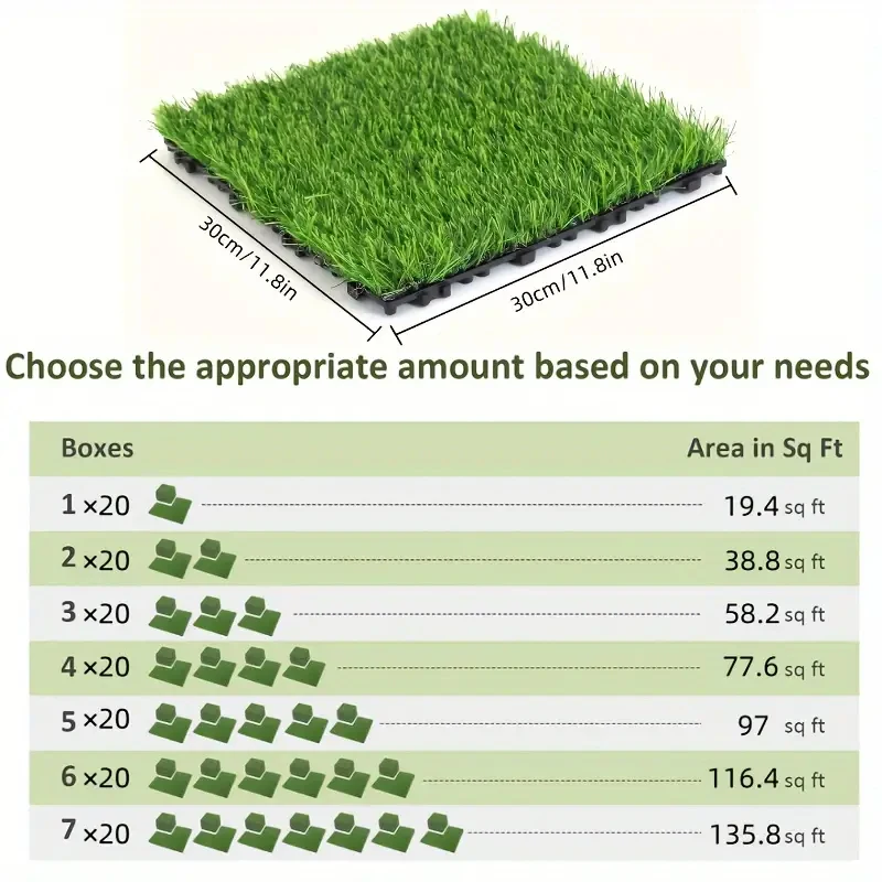 1PC sztuczna trawa płytki na murawę idealne do wystroju ogrodu balkon mata dla zwierząt golf zielony instalacja bezzapachowy materiał z tworzywa