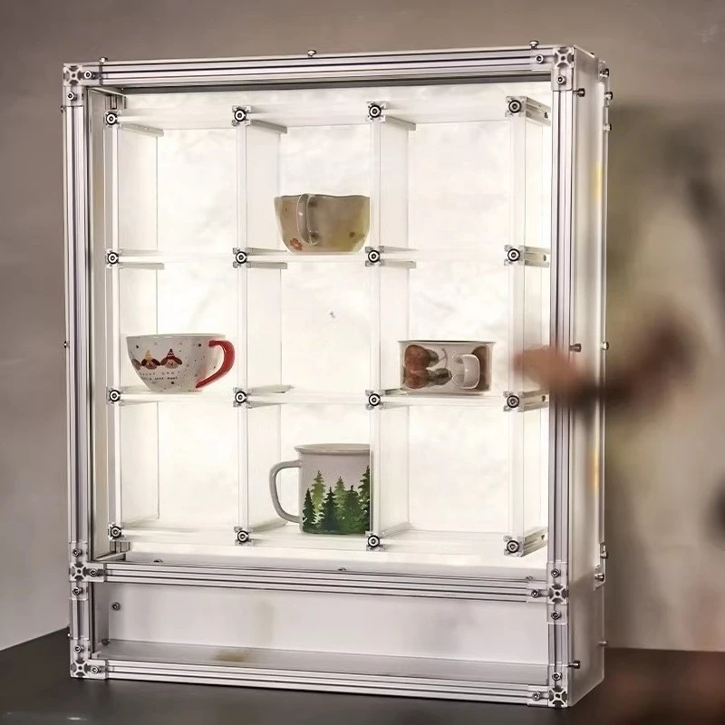acrylic figure rack, transparent cabinet, aluminum profile countertop rack, storage touch luminous display cabinet cup holder