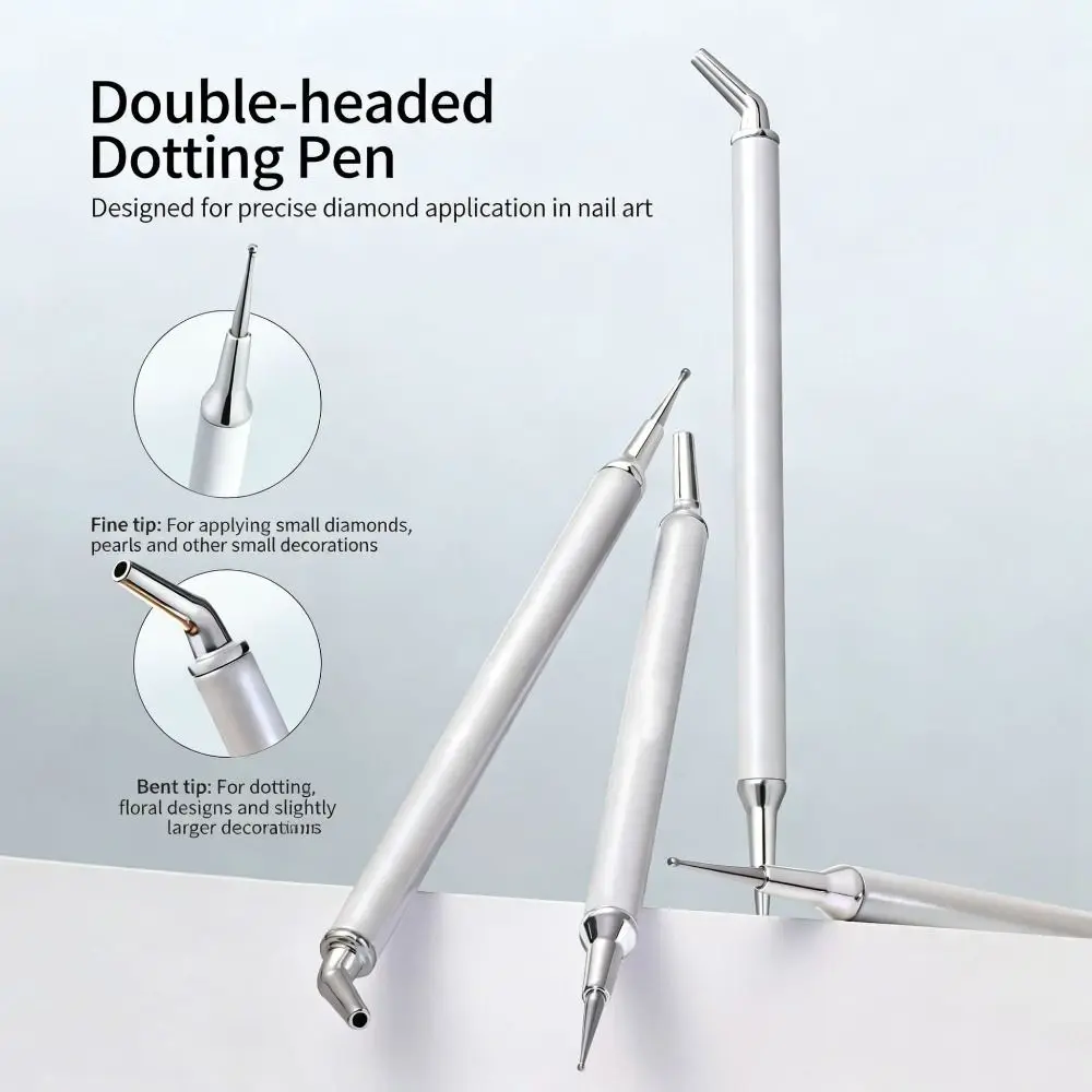 Durable Dual-Ended Nail Dotting Pen Adhesive DIY Rhinestone Pen Jewelry Rhinestone Pick-Up Tool for Dot Drawing Home Salon