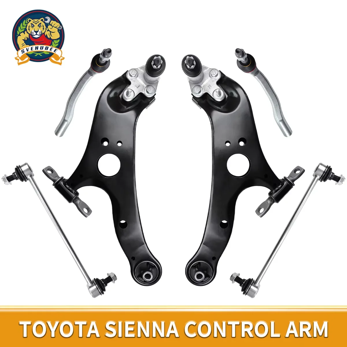 Svenubee 8Pcs Front Lower Control Arms Stabilizer Link Tie Rod for Toyota Sienna 2011 2012 2013 2014 2015 2016 2017 2018 K622036
