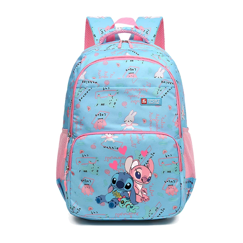 Disney Stitch Girls Cartoon Backpack Anime Cartoon Large Capacity Shoulder Bags Kids Fashion Bookbag Back To School Gifts New