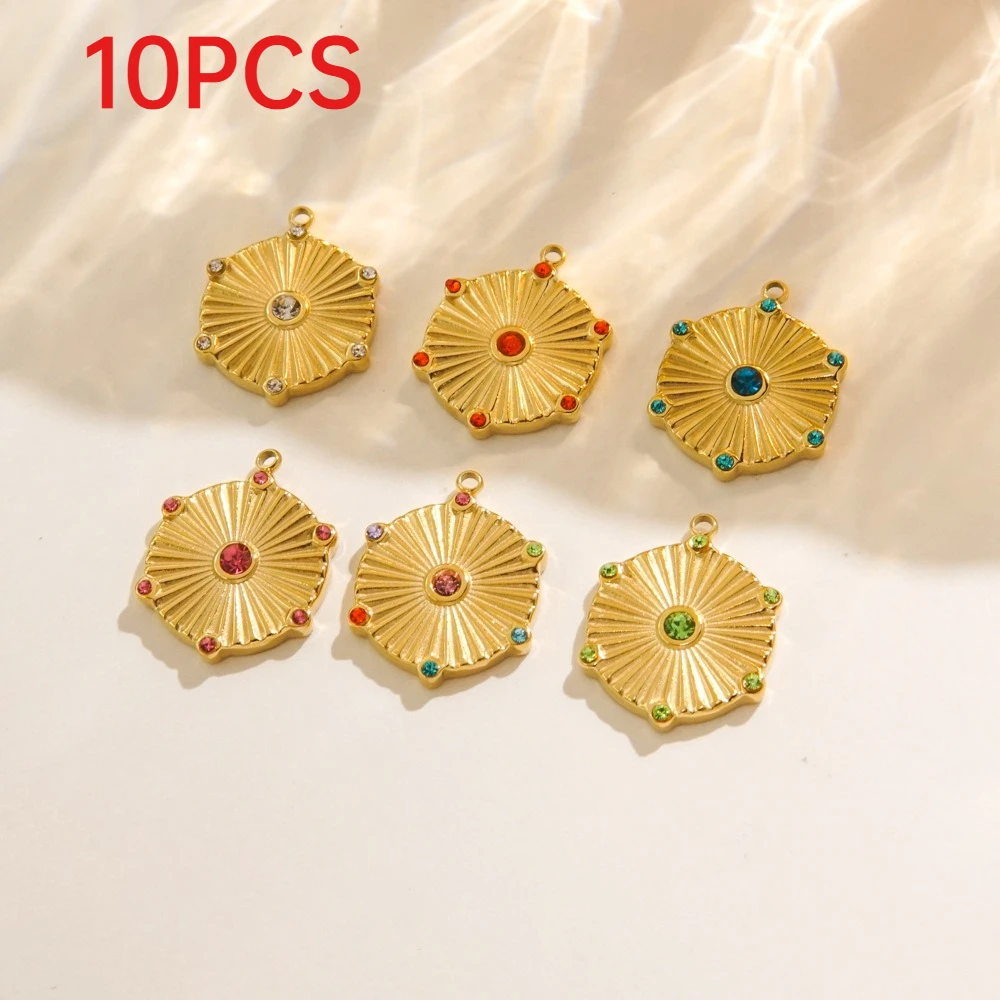 10-個六角チャームステンレス鋼-diy-ネックレスペンダントファッションジュエリーアクセサリー