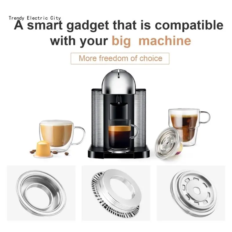 Innovative Coffee Machine Conversion Tray Stainless Steel Coffee Pods Adapter Coffee Pods Attachment for Various Setting R9CD