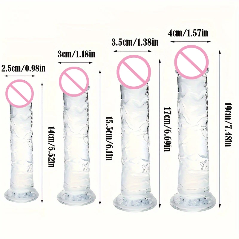 Big Crystal Jelly Realistic Clear Dildo Suction Cup Huge Transparent Penis Dick Anal Product Sex Toys For Woman Lesbian Adult