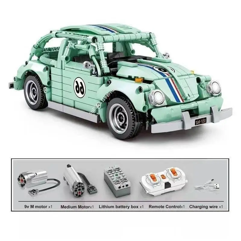 

Конструктор MOC High-Tech Volkswagen Beetle, Супер спортивный гоночный автомобиль, 8411 мощные строительные блоки для взрослых, развивающие игрушки, модели транспортных средств