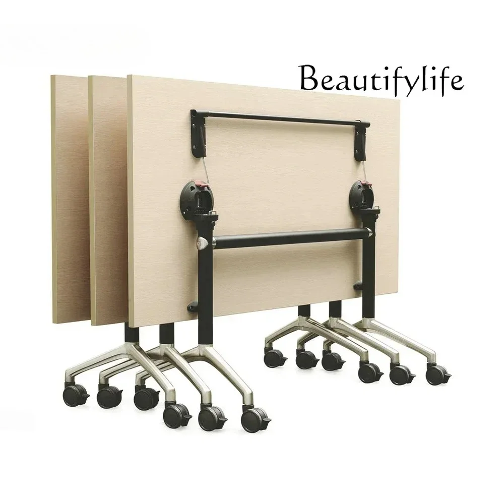 

zL Office Furniture Small Portable Folding Meeting Room Table Movable Training Board Room Desk Large