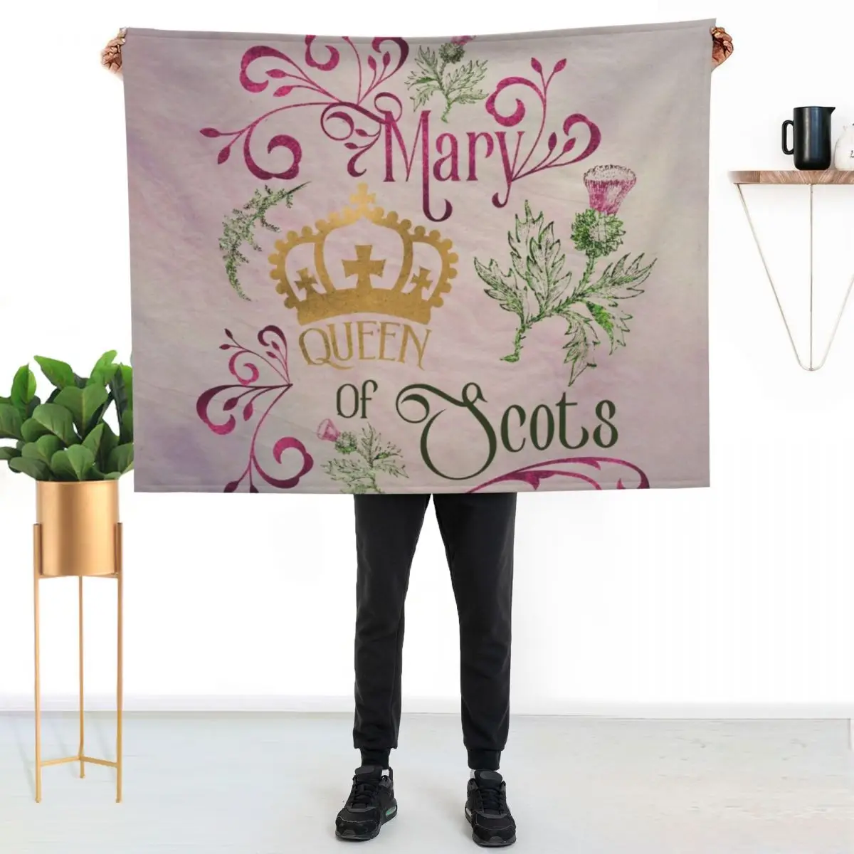 Mary Queen of Scots Throw Blanket Modern Design Soft Blanket for Home Decor