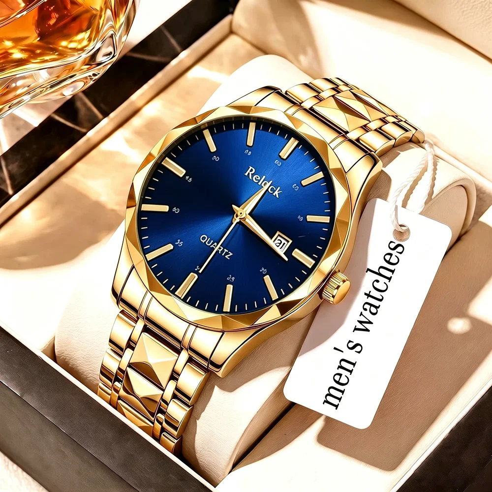1 Piece Men's Casual Business Quartz Wristwatch, Fashion Round Dial, Stainless Steel Strap, Calendar Display