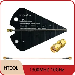 HTOOL HT5 Portable Log Periodic Antenna 1300MHz-10GHz,Wideband,High Gain 6-9dB,50Ω,For VHF,UHF ,SHF, Communications, Radar