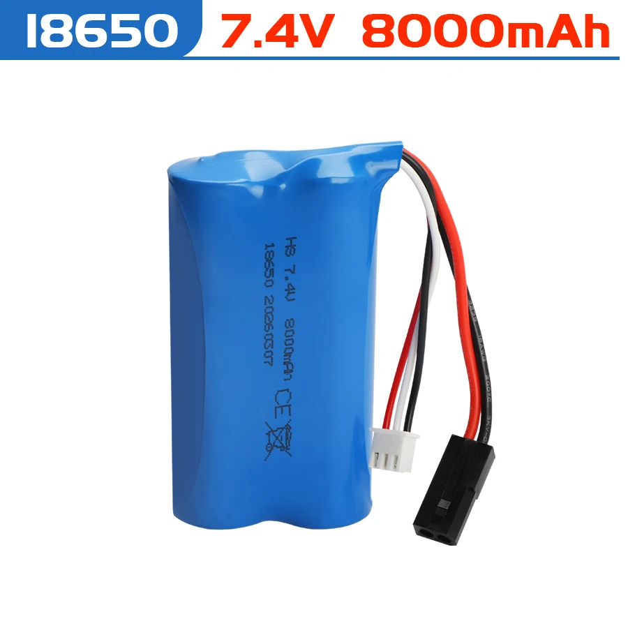 18650 7.4V 8000Mah Battery with 5500 Plug for  T39 BG1518 BG1513 BG1515 BG1507 BG1506 RC Toys cars boat Parts