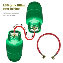 Liquefied Gas Cylinder Inflation Joint Eastern European LPG Refilling Bridge Joint Rubber Hose Durable Outdoor Stove Accessories