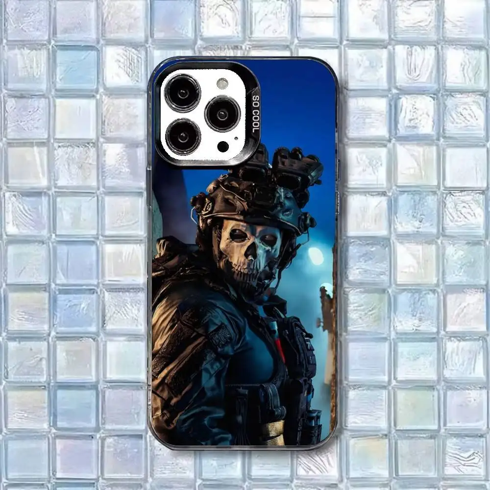 COD Call Of Duty Ghosts Phone Case For iPhone17,16,15,14,13,12,11 Plus,Pro Max White Matte Shockproof Cover