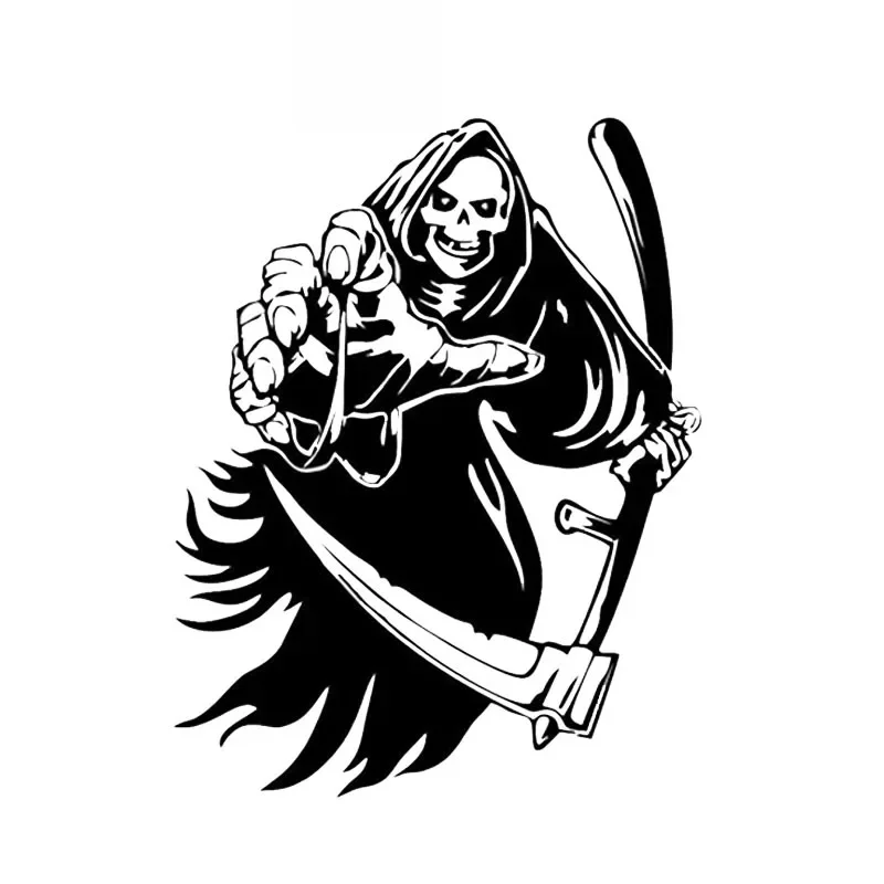 

Car Sticker Personality Skull Horror Graphic PVC Car Decoration Sticker Creative Waterproof Cover Scratch Black/white, 18cm*14cm