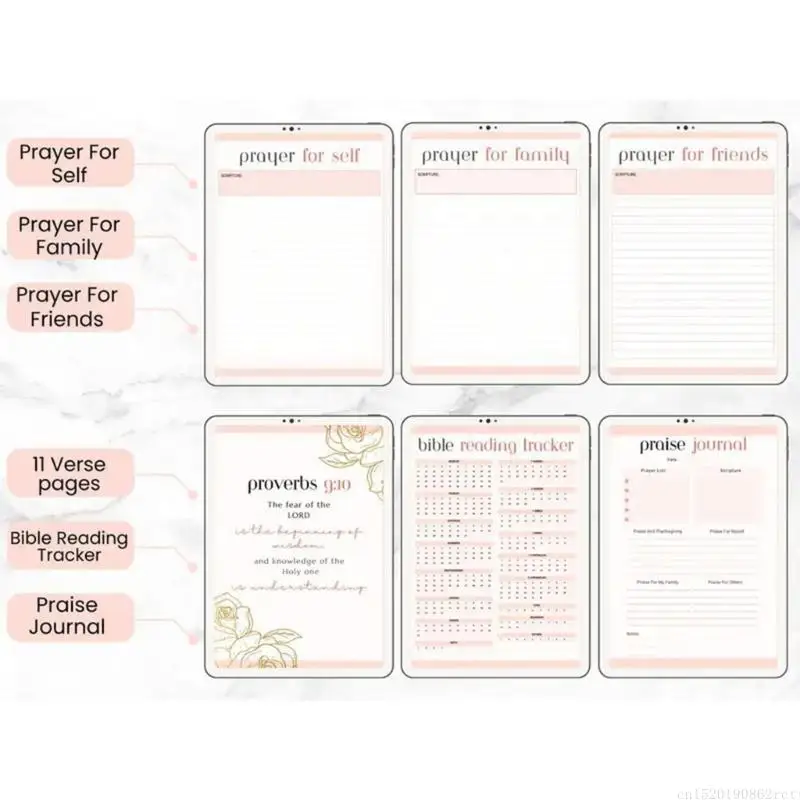 D5BB Scripture Study Notebook Prayer Journal For Daily Reflection Church Activities