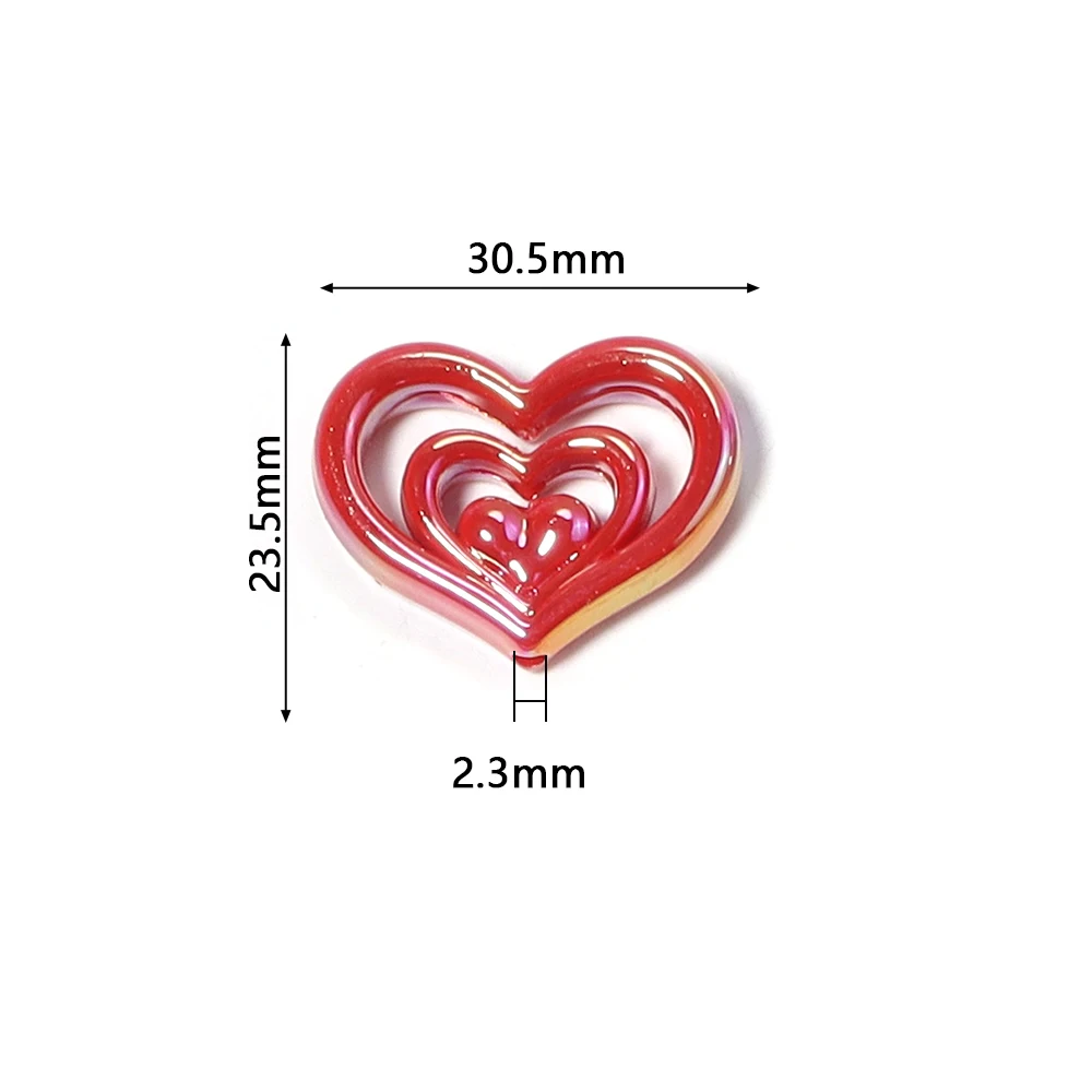 5Pcs Acrylic Hollow Love Heart Beads Focal Beads Charms Diy Supplies for Pens Jewelry Making Hairpin Handmade DIY Accessories image 2