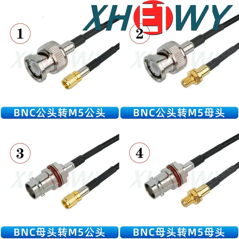 BNC M5 L5 Male Female 10-32UNF Vibration Sensor Test Stand Acceleration Q9 RPM M5 Extension Connection RG174 RF Cable