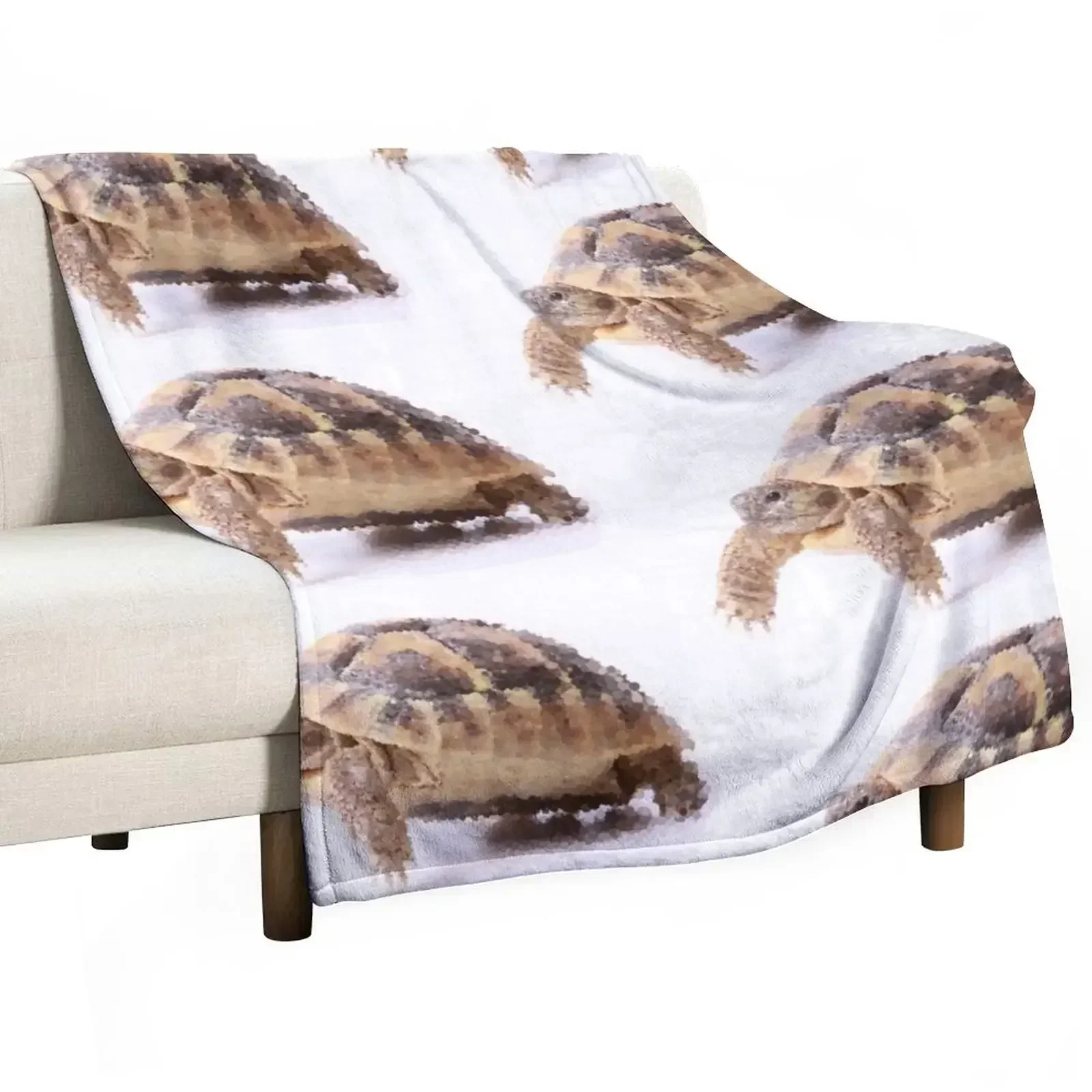 Cute Tortoise Walking Throw Blanket Summer Beddings Retros Decorative Sofas cosplay anime Blankets For Baby Soft Big Blankets
