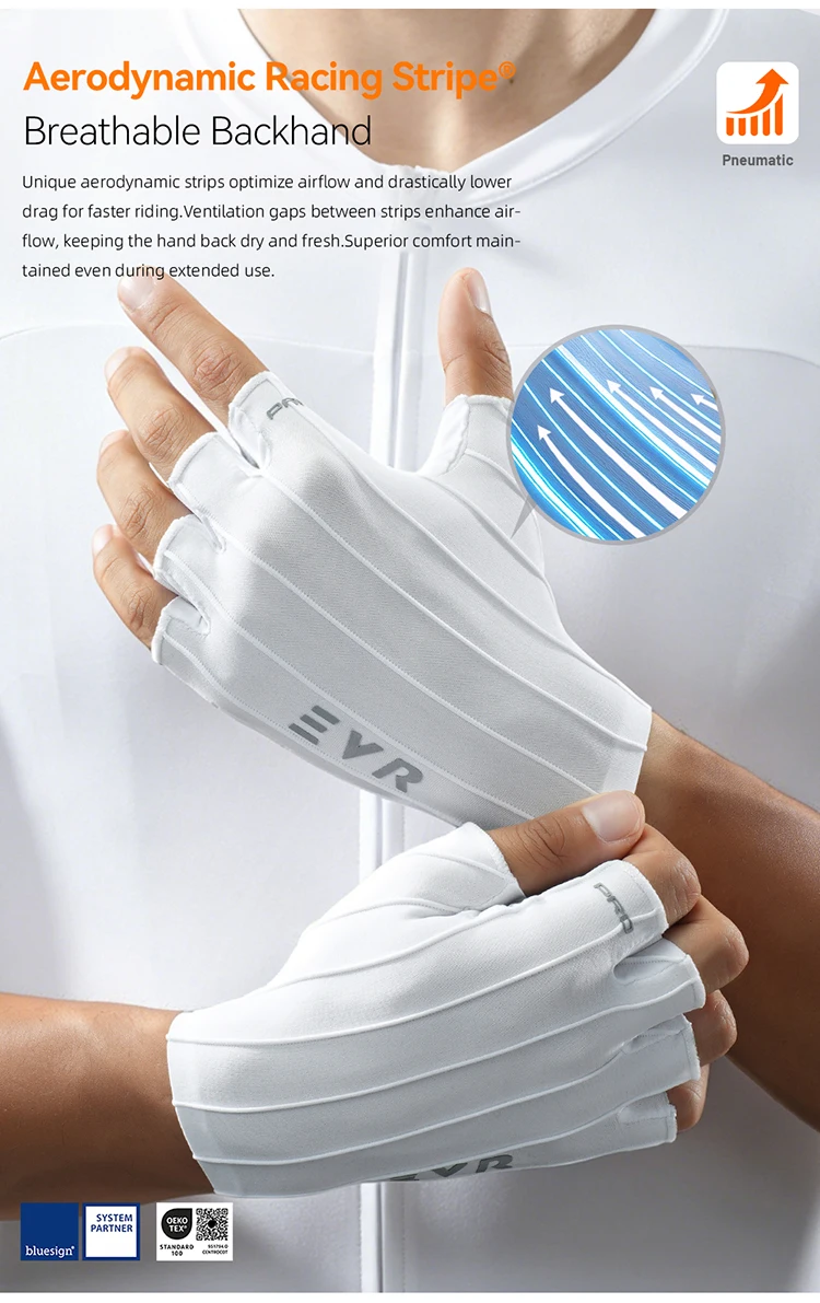 EVR Sommer-Fahrradhandschuhe Kurzfinger Vollflächen-Doppelpfeil-Fahrradhandschuhe MTB Atmungsaktive Rutschfeste Sport-Rennradhandschuhe – Detail 9