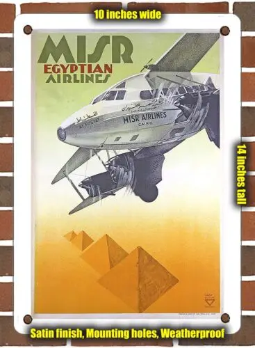 METAL SIGN - 1937 Misr Egyptian Airlines - 10x14 Inches