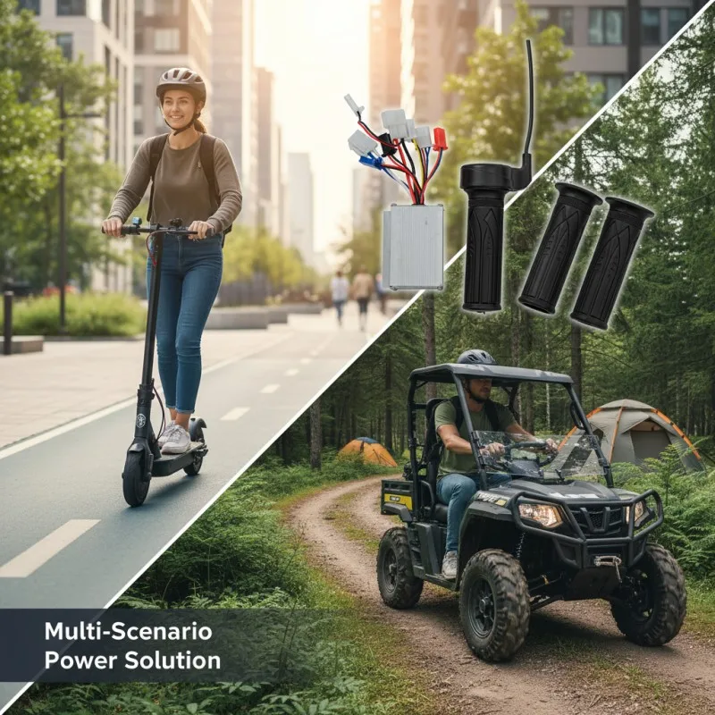 

Комплект контроллера и ручки газа для электросамоката 24-48В, контроллер с дросселем для электросамокатов и велосипедов, запчасти для велоспорта