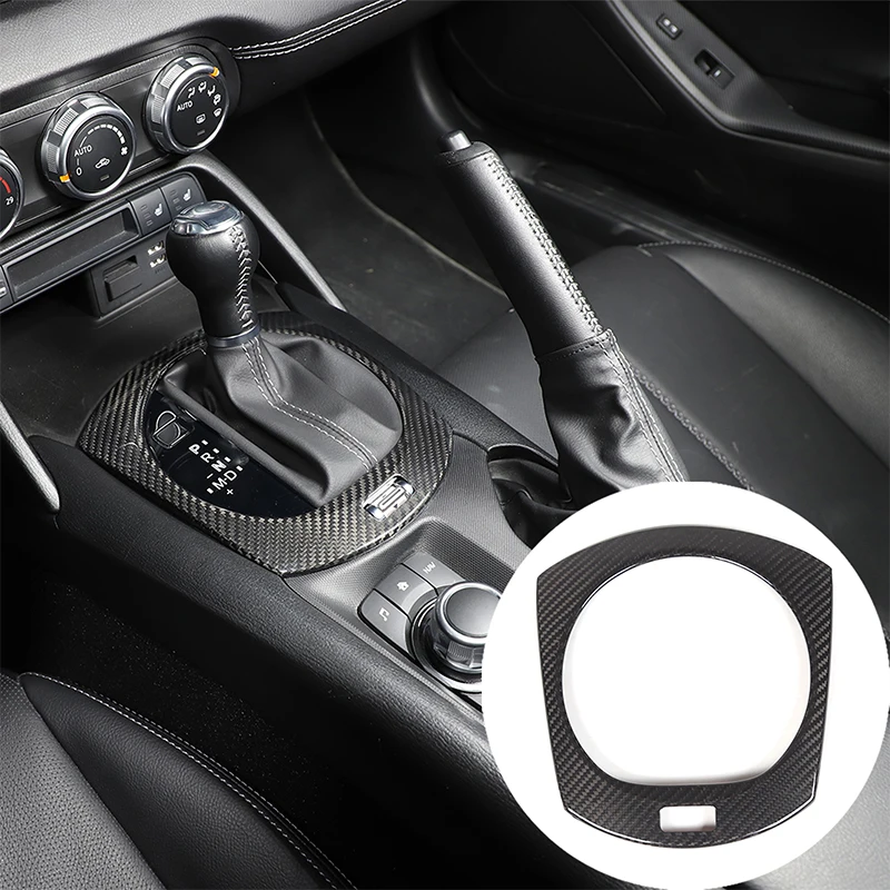 

For 2016-2025 Mazda MX-5 ND Fiat 124 Real Carbon Fiber Car Central Control Gear Shift Frame Panel Tirm Sticker Car Accessories