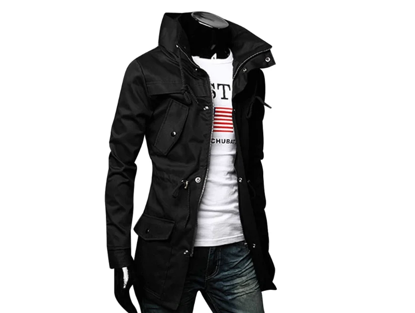 Men's 2025 Autumn New Product Medium to Long British Windbreaker Thin Coat Casual Korean Edition Youth Men's Slimming Jacket