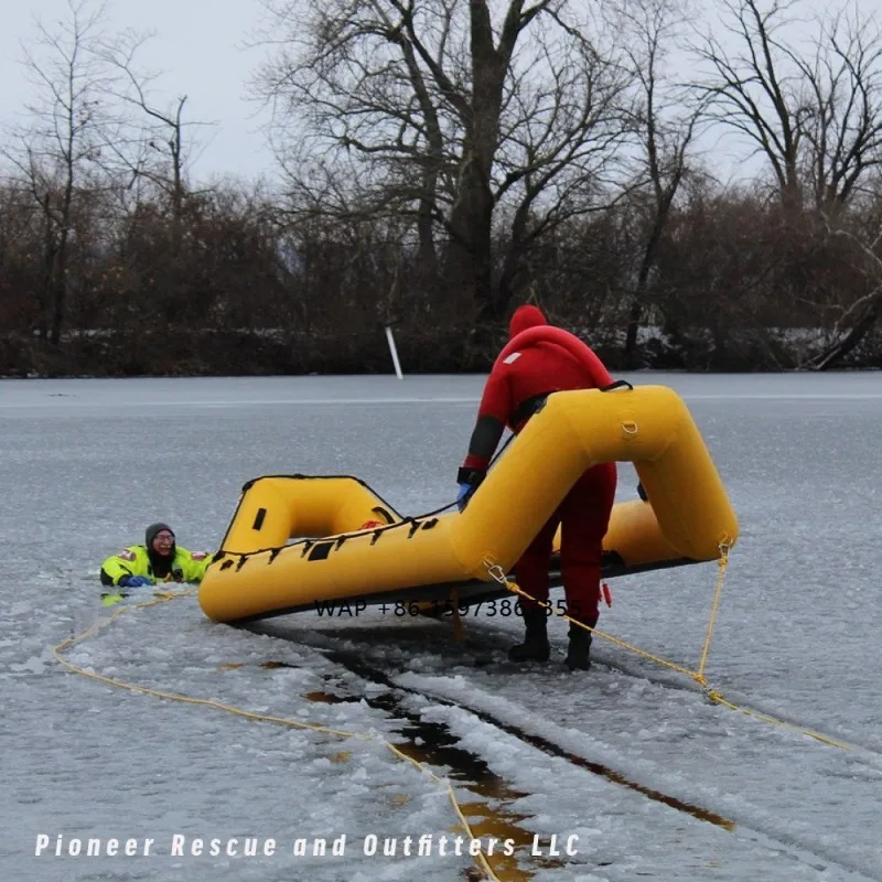 

Inflatable lifeboat life raft fire rescue hovercraft inflatable rescue raft on ice and snow