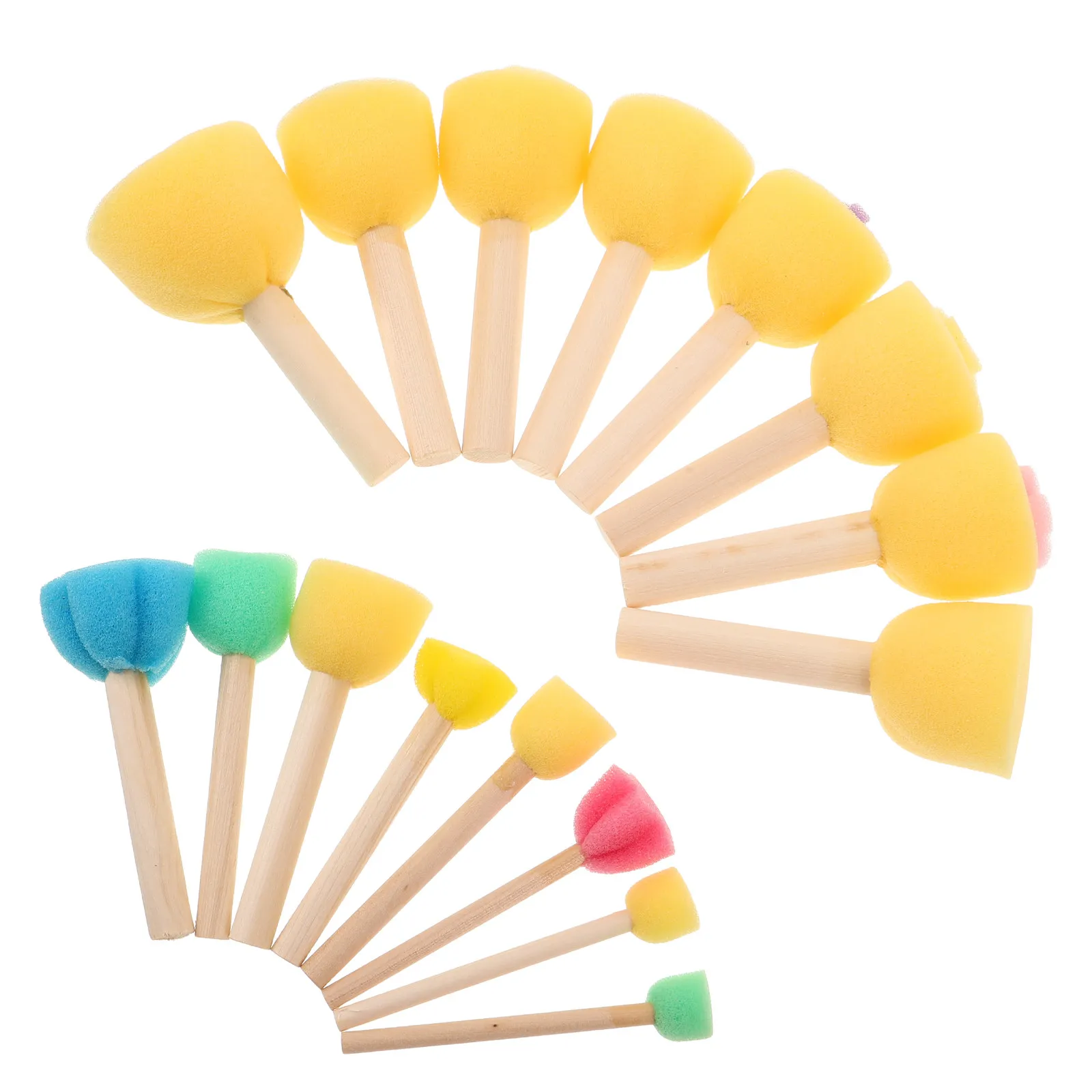 32Pcs Kids Sponge Stamps Paint Brushes Creative DIY Arts Crafts Painting Tools Toddlers Drawing Supplies Early Skills