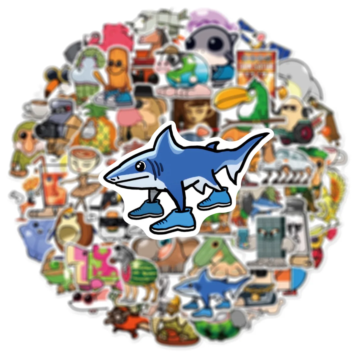 50PCS Abstract Dier Stickers Tung Tung Sahur Italiaanse Brainrot Dieren Cartoon Decal DIY Bagage Telefoon Cup Gitaar Kid Speelgoed