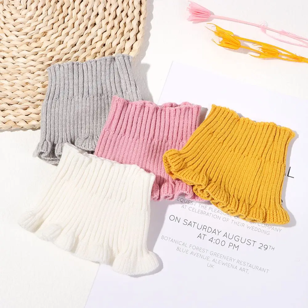 Bufanda de cuello falso tejida con cuello alto desmontable a prueba de viento para mujer con orejas de madera