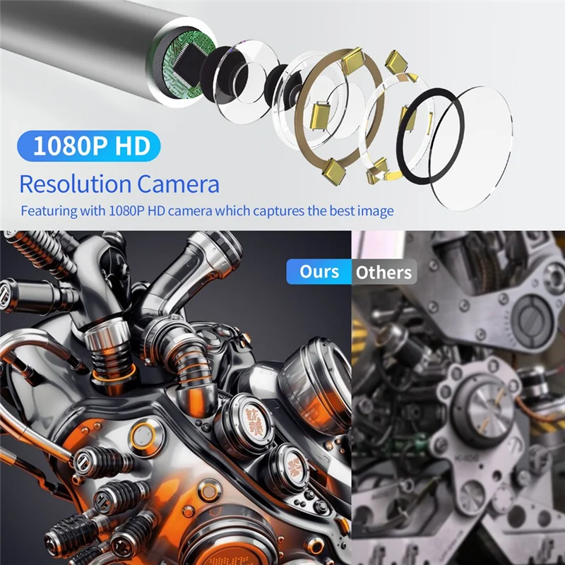 2MP 1080P WIFI USB 2 Way Articulate 180Degree Rotation Steering Industrial Car Endoscope Inspection Microscope Camera