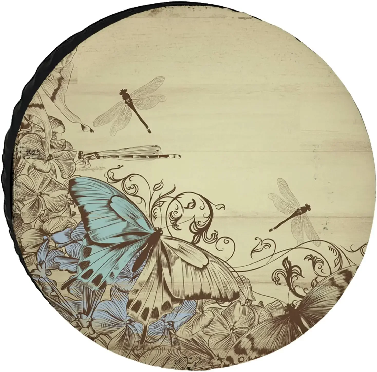 

Защитные приспособления rueda cubierta neumático repuesto libélula mariposa amarilla, resistentes al agua y al polvo, apto