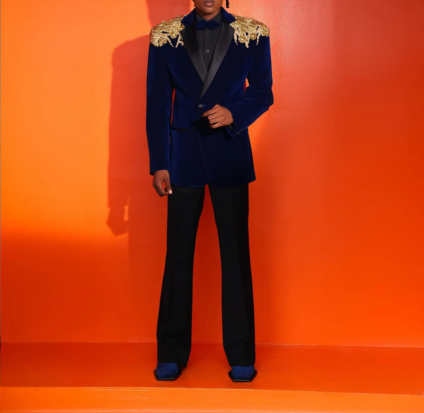 Luxe herenpakken op maat 2-delig blazer broek één knop brede revers applicaties bruiloft formele parels kralen op maat gemaakt plus maat