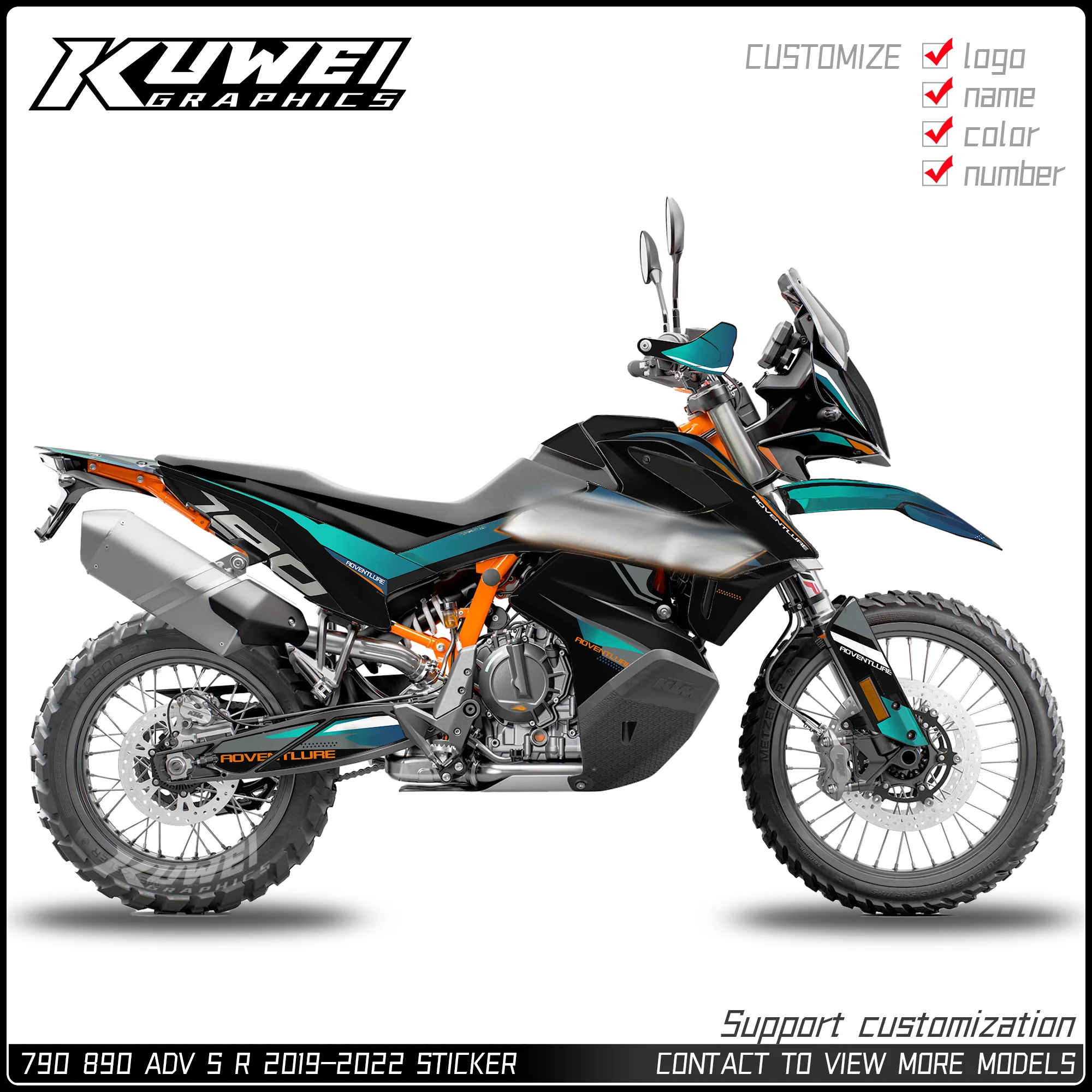 

Подходит для Ktm 790 890 Adv 2019 2020 2021 2022, комплект графических наклеек, наклейки, поддержка персонализированной настройки