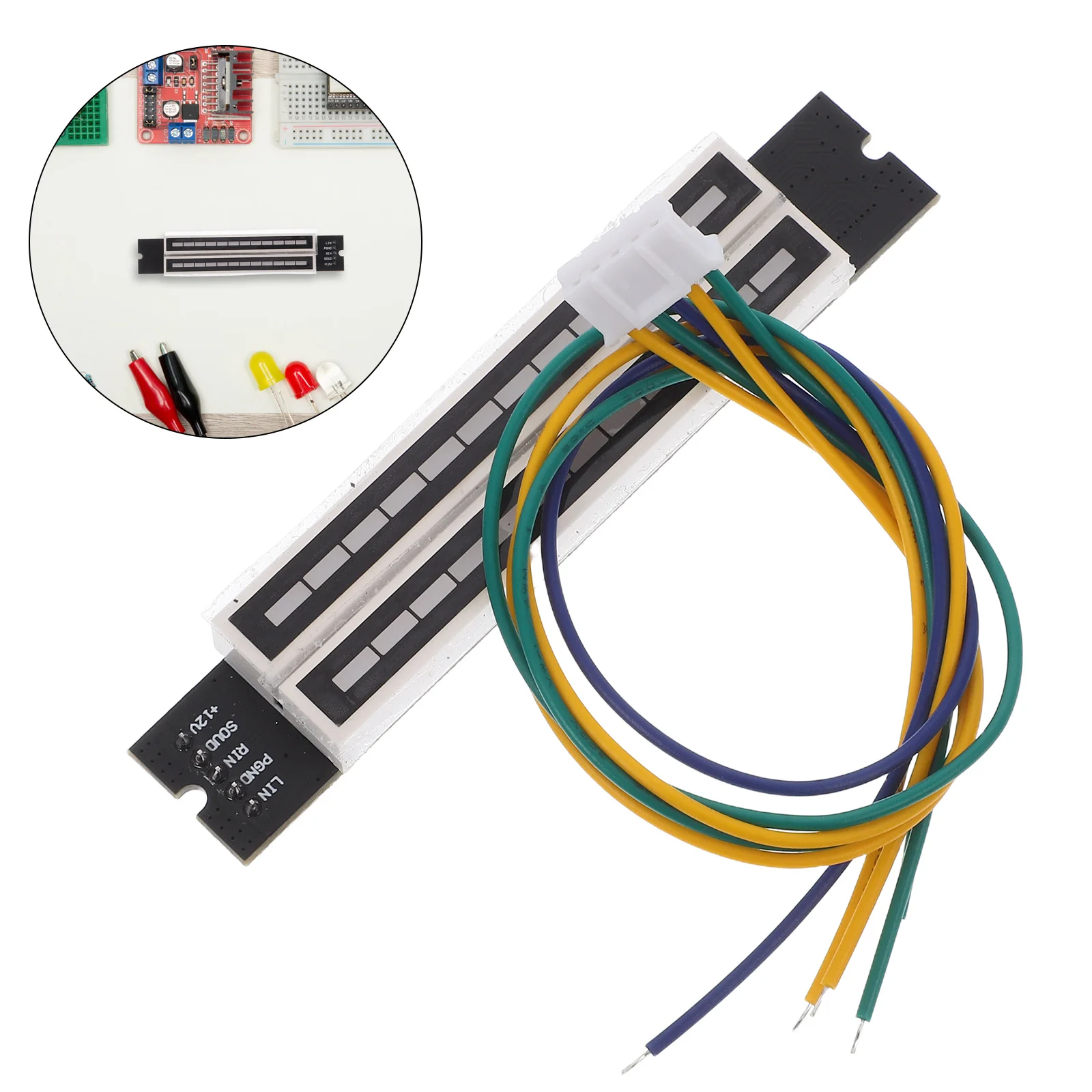 

1Set 12-Bit Dual Channel Audio LED Music Spectrum Level Indicator Light Compact Size Longlasting Use Agc Mode Selection