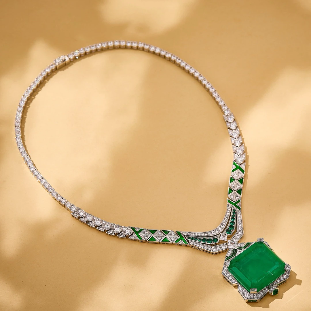 

Luxury Charming AAA Cubic Zirconia Vintage Green Emerald Necklace Earrings For Women Wedding Party Evening Dress Jewelry Sets