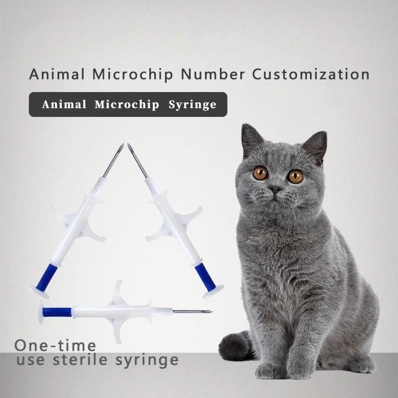 Customizable Microchip Number RFID Pet Syringe EM4305 FDX-B ISO11784/5 Animal ID for Dogs Cats Overseas Travel 134.2KHz