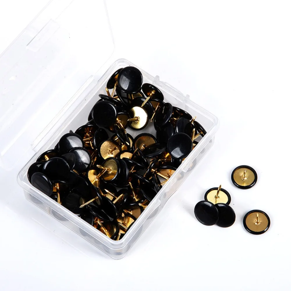 100Pcs Notice Board Round Push Pins Map Thumb Bulletin Drawing Decorative Thumb Tacks Tacks Point Round Head Map Tacks