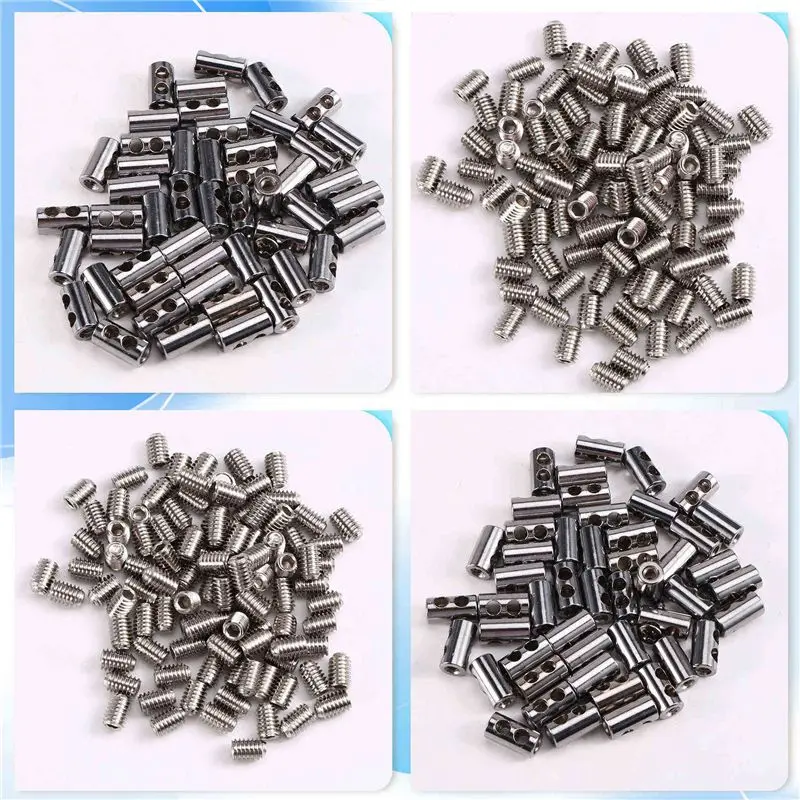 DT17 50PCS Wire Rope Clip Clamp, 2-3mm Adjustable Screw Copper Cable Fastener, Metal Fixture Sling Fixing Accessories
